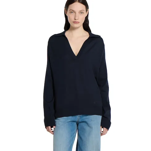 Extra Fine Wool Polo Top