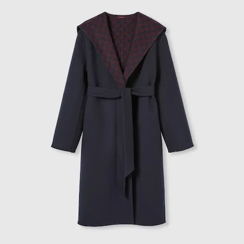 Reversible Wool Silk Hooded Coat