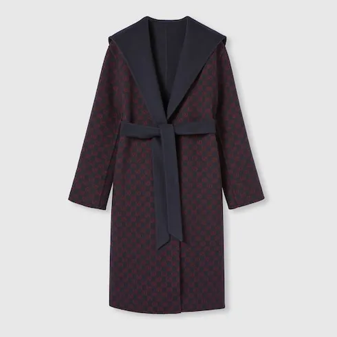 Reversible Wool Silk Hooded Coat