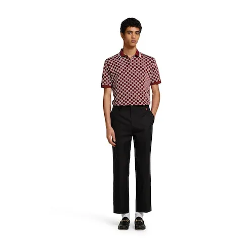 Gg Cotton Piquet Jacquard Polo Shirt