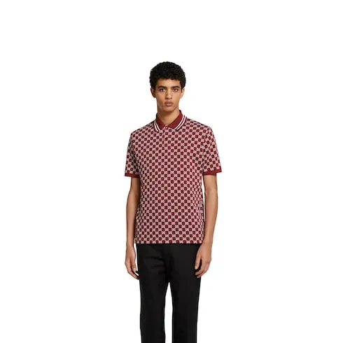 Gg Cotton Piquet Jacquard Polo Shirt