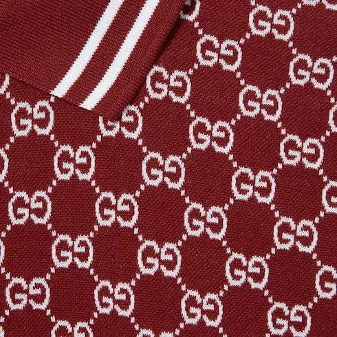 Gg Cotton Piquet Jacquard Polo Shirt