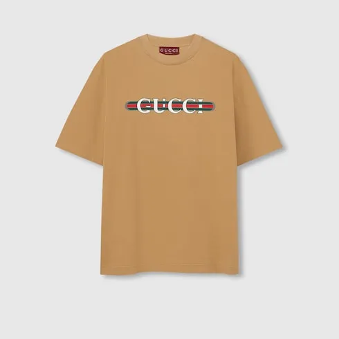 Cotton Jersey T-Shirt With Print