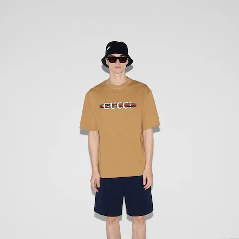 Cotton Jersey T-Shirt With Print