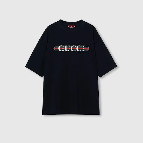 Cotton Jersey T-Shirt With Print