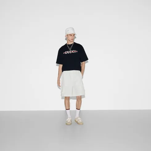 Cotton Jersey T-Shirt With Print