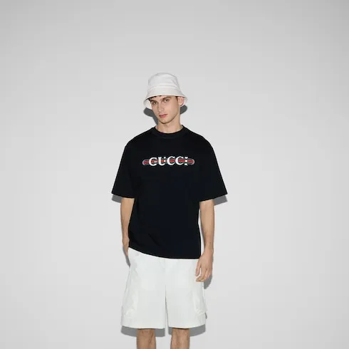 Cotton Jersey T-Shirt With Print