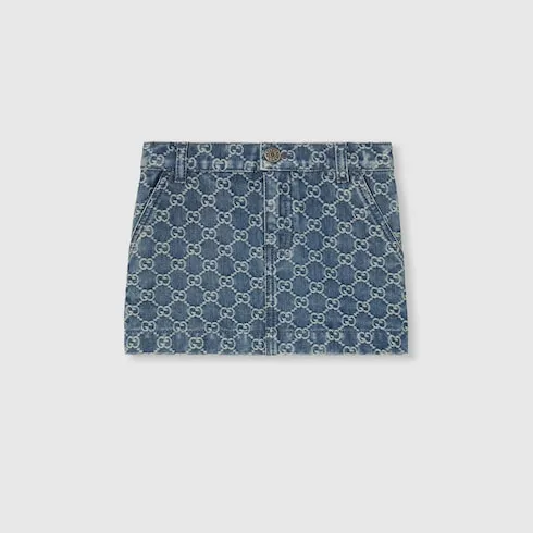 Children's Gg Denim Skirt