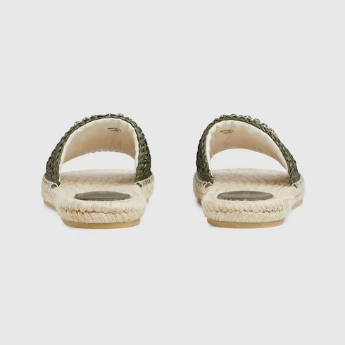 Espadrille With Crystal Interlocking G