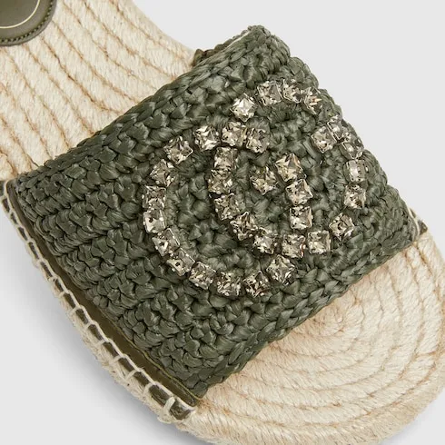 Espadrille With Crystal Interlocking G