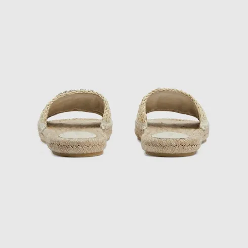 Espadrille With Crystal Interlocking G