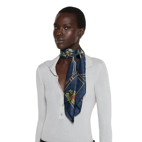 Printed Silk Twill Carré