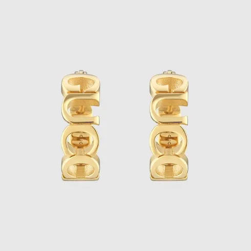 Gucci Script Hoop Earrings