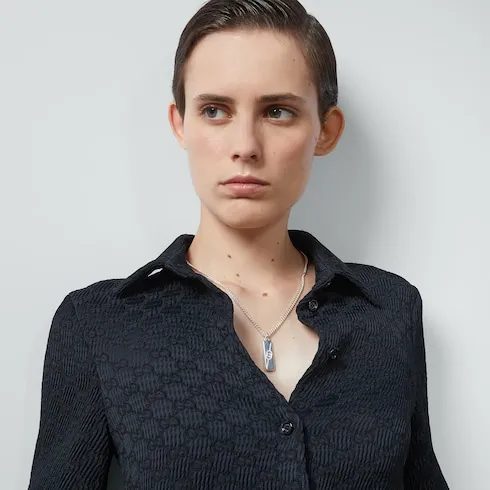 Diagonal Interlocking G Necklace
