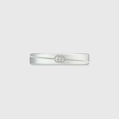 Diagonal Interlocking G Thin Ring