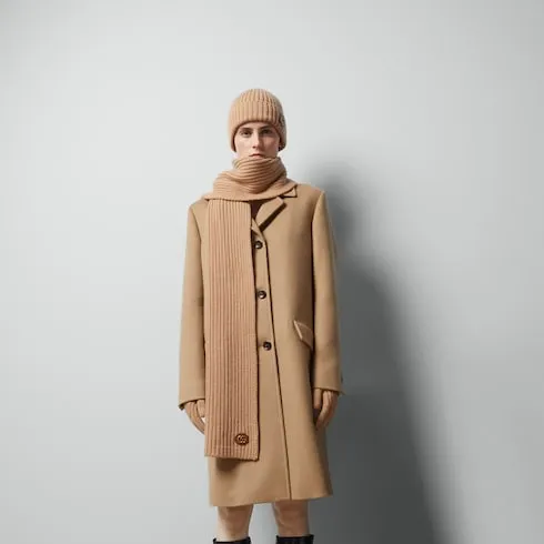 Wool Cashmere Scarf With Double G