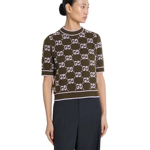 Gg Wool Bouclé Jacquard Top