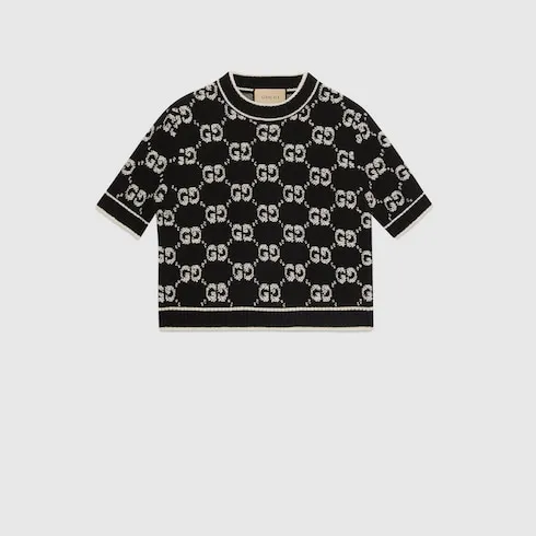 Gg Wool Bouclé Jacquard Top