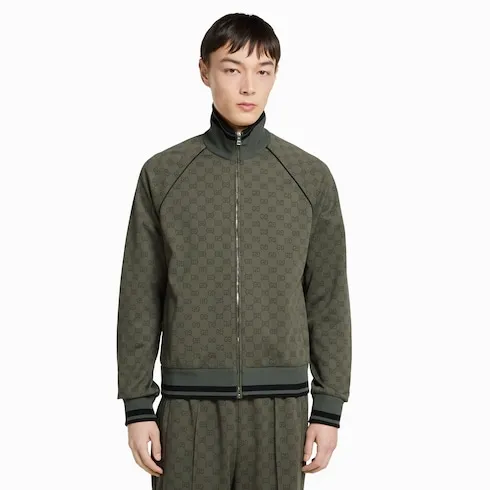 Gg Jersey Jacquard Zip Jacket