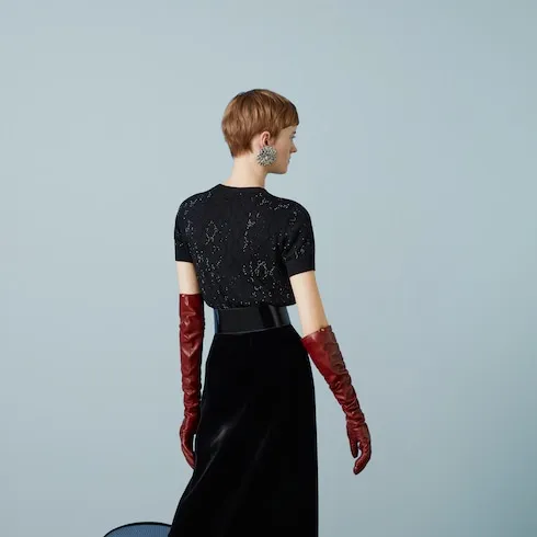 Fine Wool Gg Crystal Top