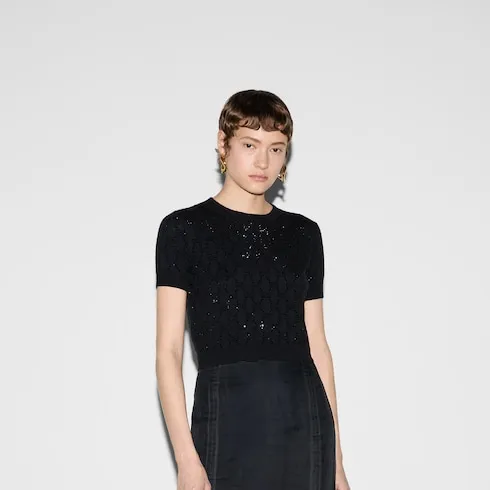 Fine Wool Gg Crystal Top