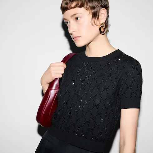 Fine Wool Gg Crystal Top