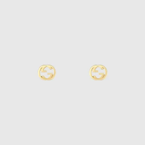 Gucci Interlocking 18K Stud Earrings