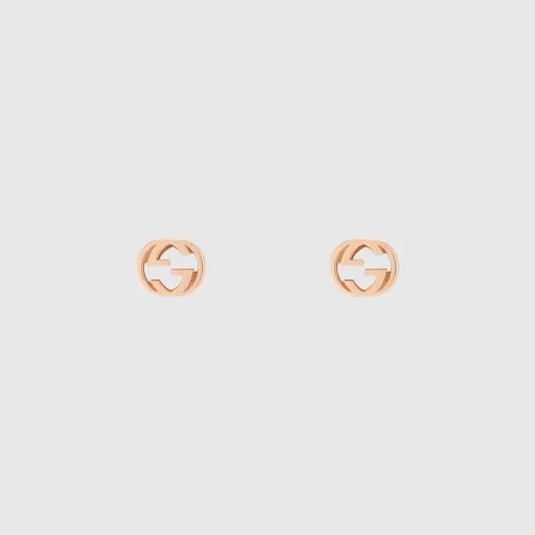 Gucci Interlocking 18K Stud Earrings