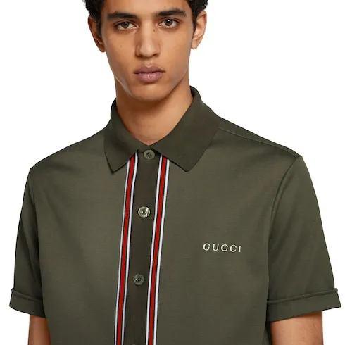 Cotton Piquet Polo Shirt With Embroidery