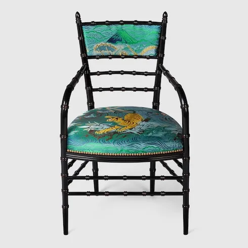 Chiavari Tiger Jacquard Chair With Arm Rest