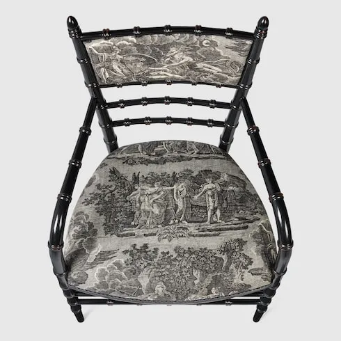 Chiavari Toile De Jouy Print Chair With Arm Rest