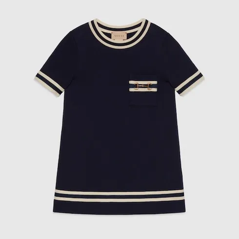 Children's Cotton Jersey Dress With Horsebit