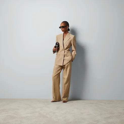 Gg Wool Jacquard Trousers