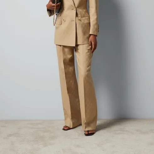 Gg Wool Jacquard Trousers