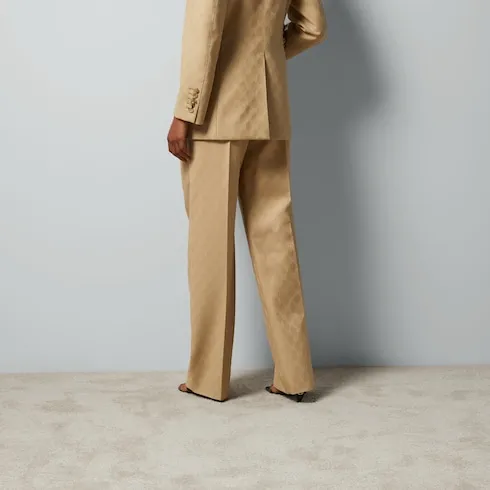 Gg Wool Jacquard Trousers