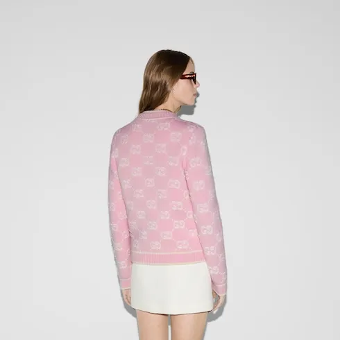 Gg Wool Bouclé Jacquard Cardigan