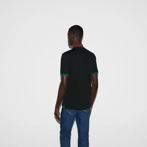 Cotton Piquet Polo With Web Collar