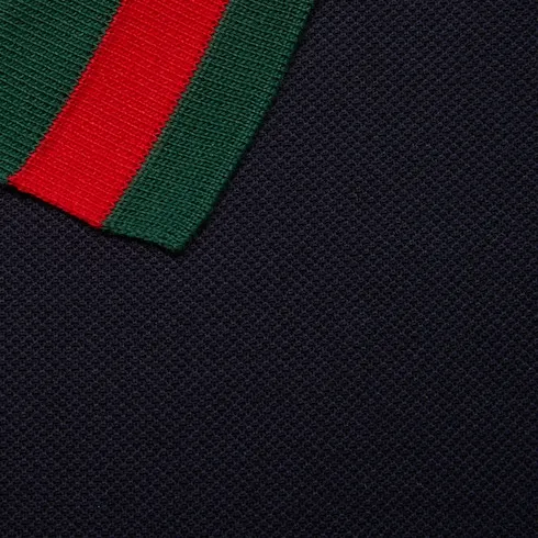 Cotton Piquet Polo With Web Collar