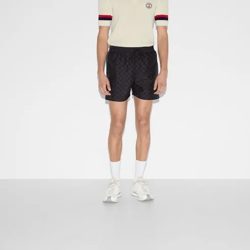 Gg Print Nylon Swim Shorts