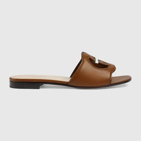 Slide Sandal With Interlocking G