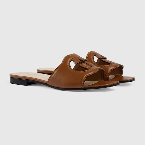 Slide Sandal With Interlocking G