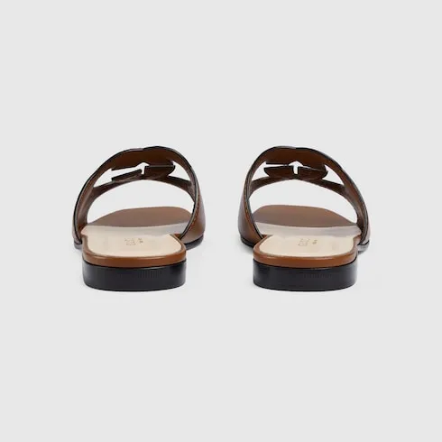 Slide Sandal With Interlocking G