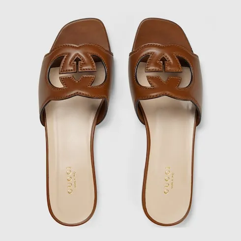 Slide Sandal With Interlocking G