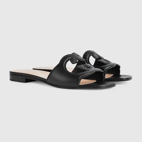 Slide Sandal With Interlocking G