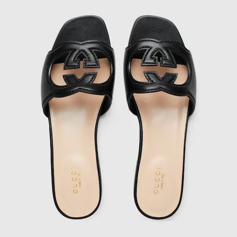 Slide Sandal With Interlocking G