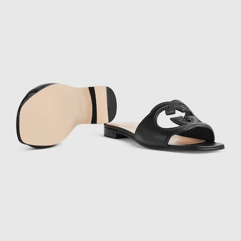 Slide Sandal With Interlocking G