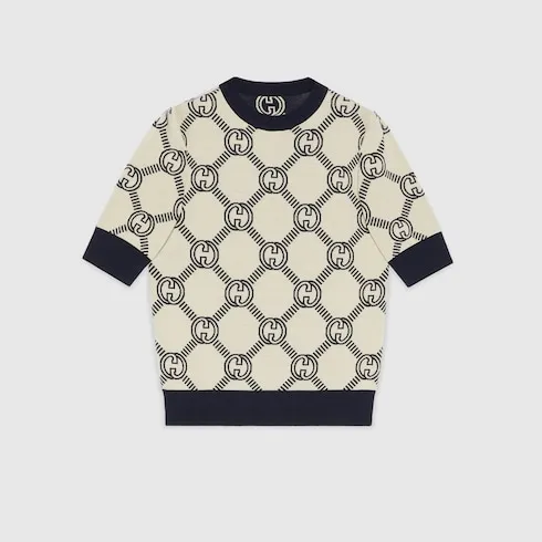 Reversible Gg Wool Jacquard Top