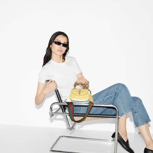 Gucci Bamboo 1947 Ostrich Mini Bag