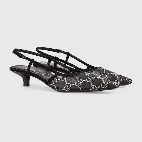 Gg Crystal Slingback Pump