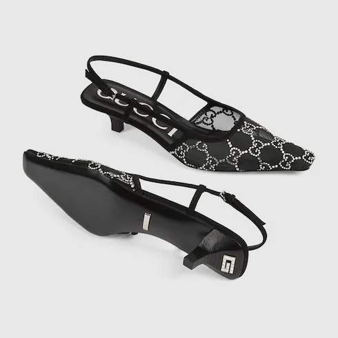 Gg Crystal Slingback Pump